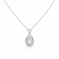 Elegant Teardrop Halo Diamond Pendant Necklace in White Finish - Silvorn India