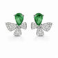 Emerald Bow Sparkle Stud Earrings