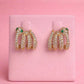 Emerald-Eyed Panther Triple Row C-Hoops