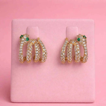 Emerald-Eyed Panther Triple Row C-Hoops