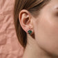 Emerald Leaf Crystal Studs - Silvorn India