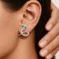 Emerald Serpent Spiral Stud Earrings