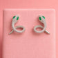 Emerald Serpent Spiral Stud Earrings