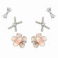 Enamel Bloom & Trillion Bow Earring Set