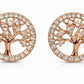 Eterna Bloom Tree Studs – Gold And Rosegold Radiance with Crystal Halo