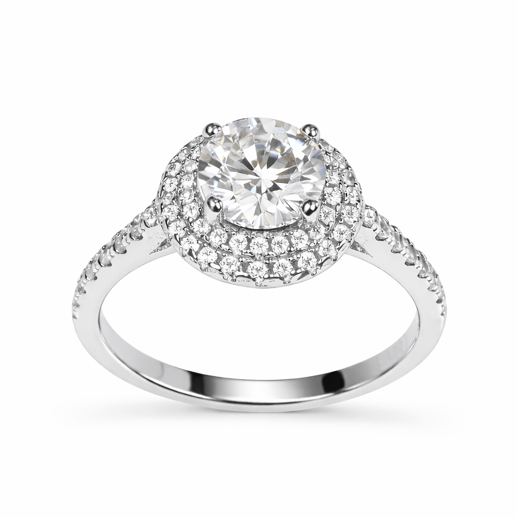 Eterna Shine Solitaire Halo Ring - Silvorn India