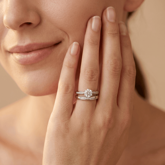 Eterna Spark Dual Ring – Twin Band with Signature Brilliance - Silvorn India