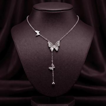 Ethereal Butterfly Cascade Y - Necklace - Silvorn India