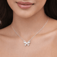 Ethereal Butterfly Pendant Necklace with Luminous Inlay & Zirconia Accents - Silvorn India