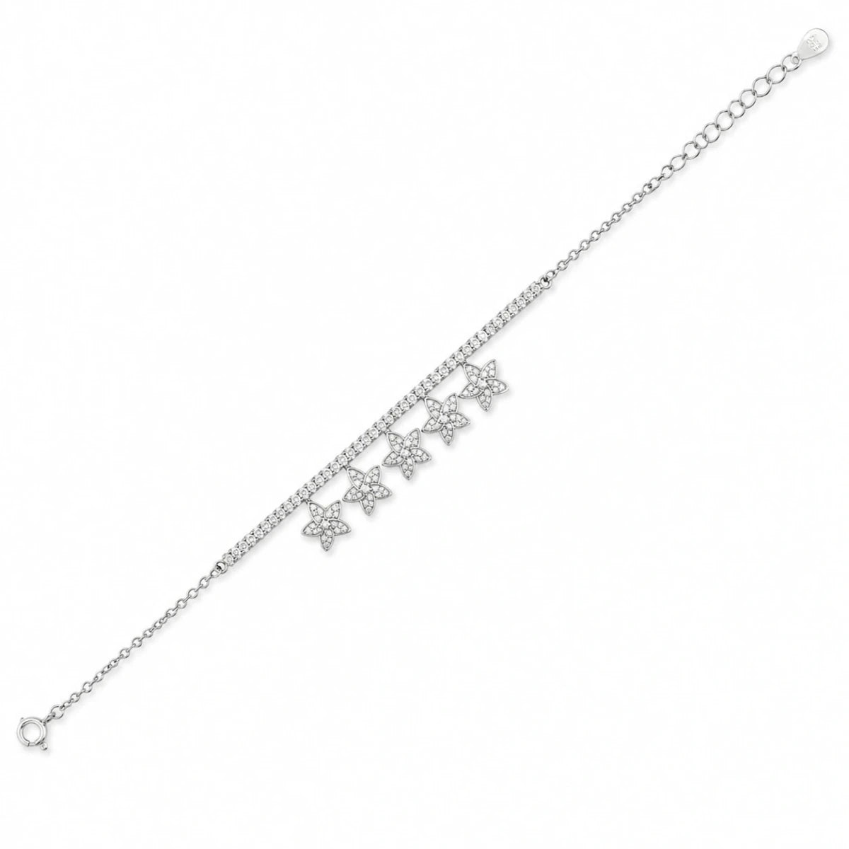 Floral Star Charm Tennis Bracelet for Women - Silvorn India