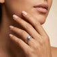 Flowing Curve Silver Ring Set with Round Solitaire Accent - 925 Silver Jewelery