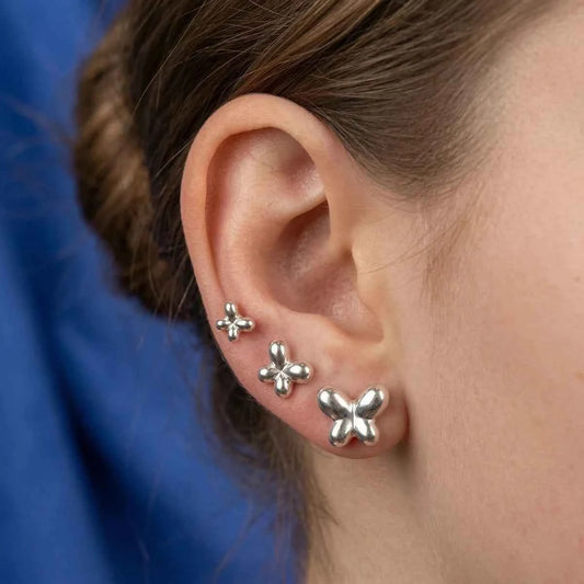 Flutter Trio Butterfly Studs - 925 Silver Jewelery