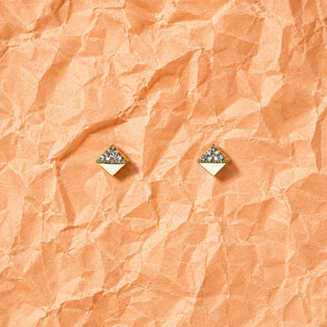 Geometric Crystal Pyramid Studs - Silvorn India