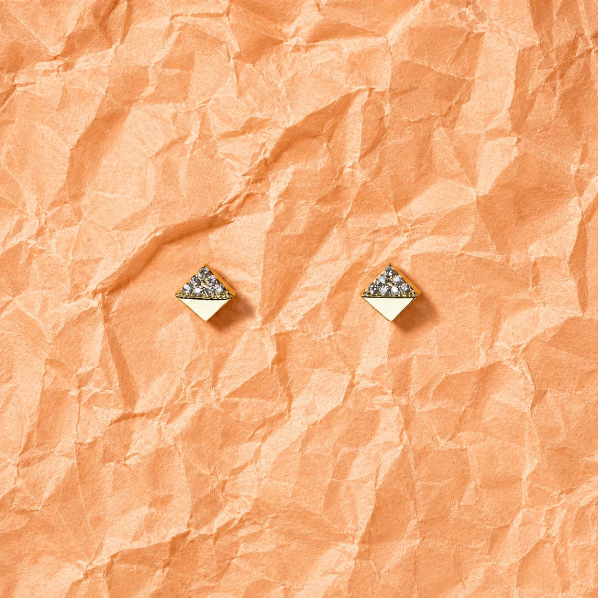 Geometric Crystal Pyramid Studs - Silvorn India