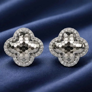 Geometric Mosaic Quatrefoil Earrings