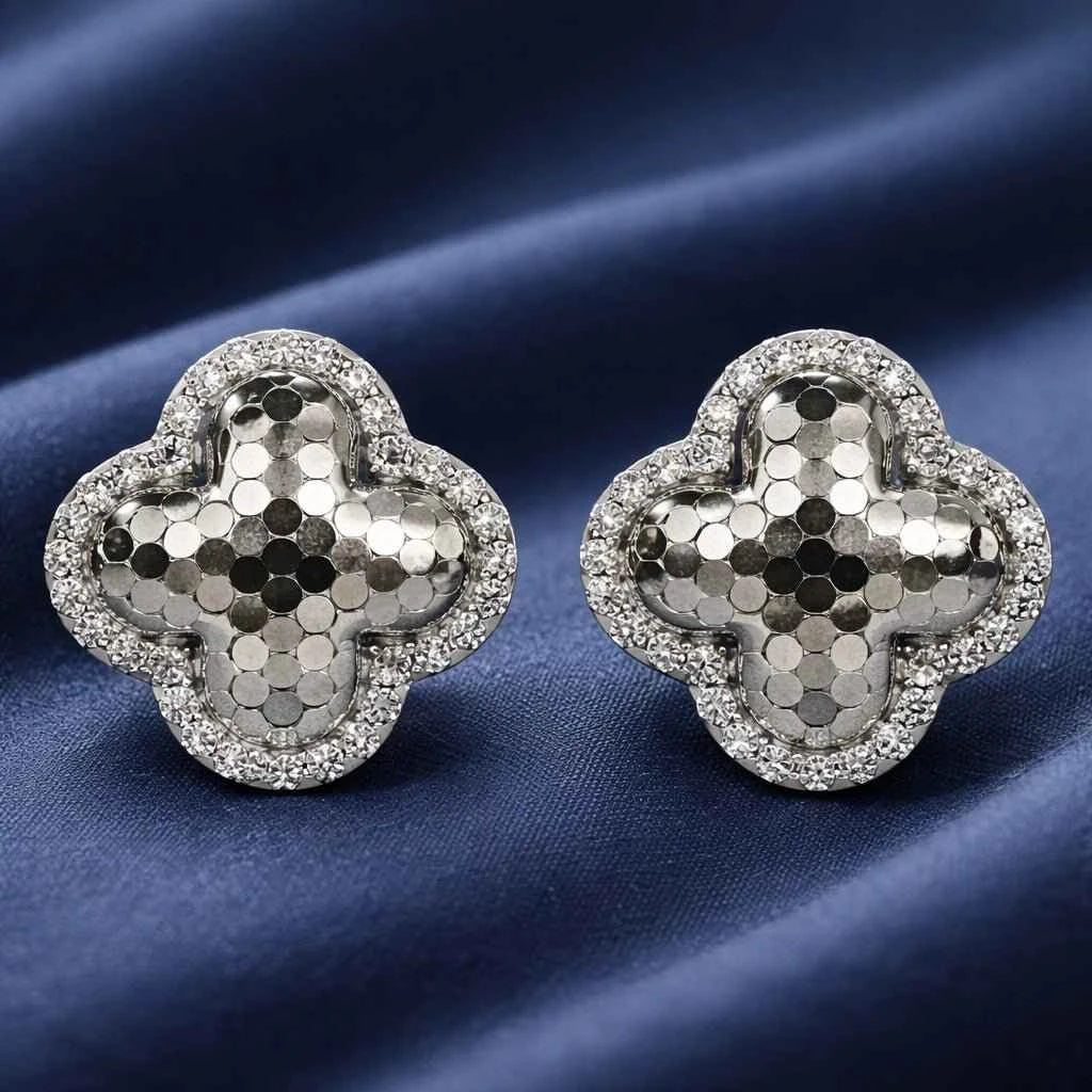 Geometric Mosaic Quatrefoil Earrings