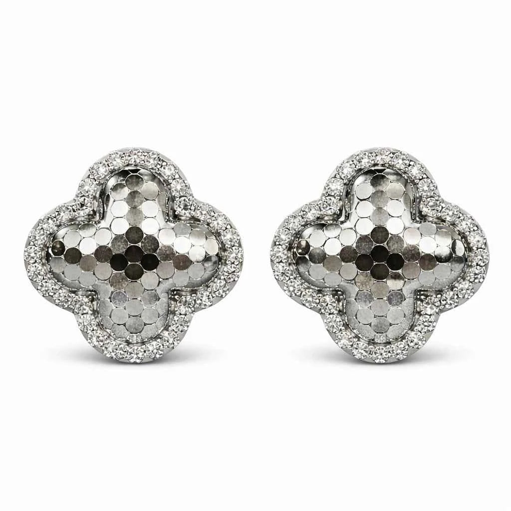 Geometric Mosaic Quatrefoil Earrings