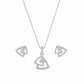 Geometric Pendant & Stud Earrings Set with Zircon Stones for Women - Silvorn India