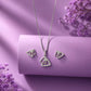 Geometric Pendant & Stud Earrings Set with Zircon Stones for Women - Silvorn India