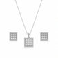 Geometric Zircon Necklace & Stud Earrings - Silvorn India