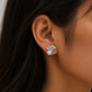 Ginkgo Pearl Zirconia Studs - Silvorn India