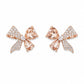 Gold Crystal Bow Studs | 925 Sterling Silver - Silvorn India