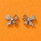 Gold Crystal Bow Studs | 925 Sterling Silver - Silvorn India