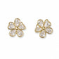 Gold Crystal Flower Studs | 925 Sterling Silver - Silvorn India