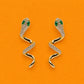 Gold Crystal Snake Drop Earrings - Silvorn India