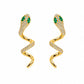 Gold Crystal Snake Drop Earrings - Silvorn India