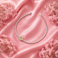 925 silver tennis bracelet with round yellow pavé charm and link chain