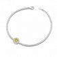 925 silver tennis bracelet with pavé links and round yellow center charm