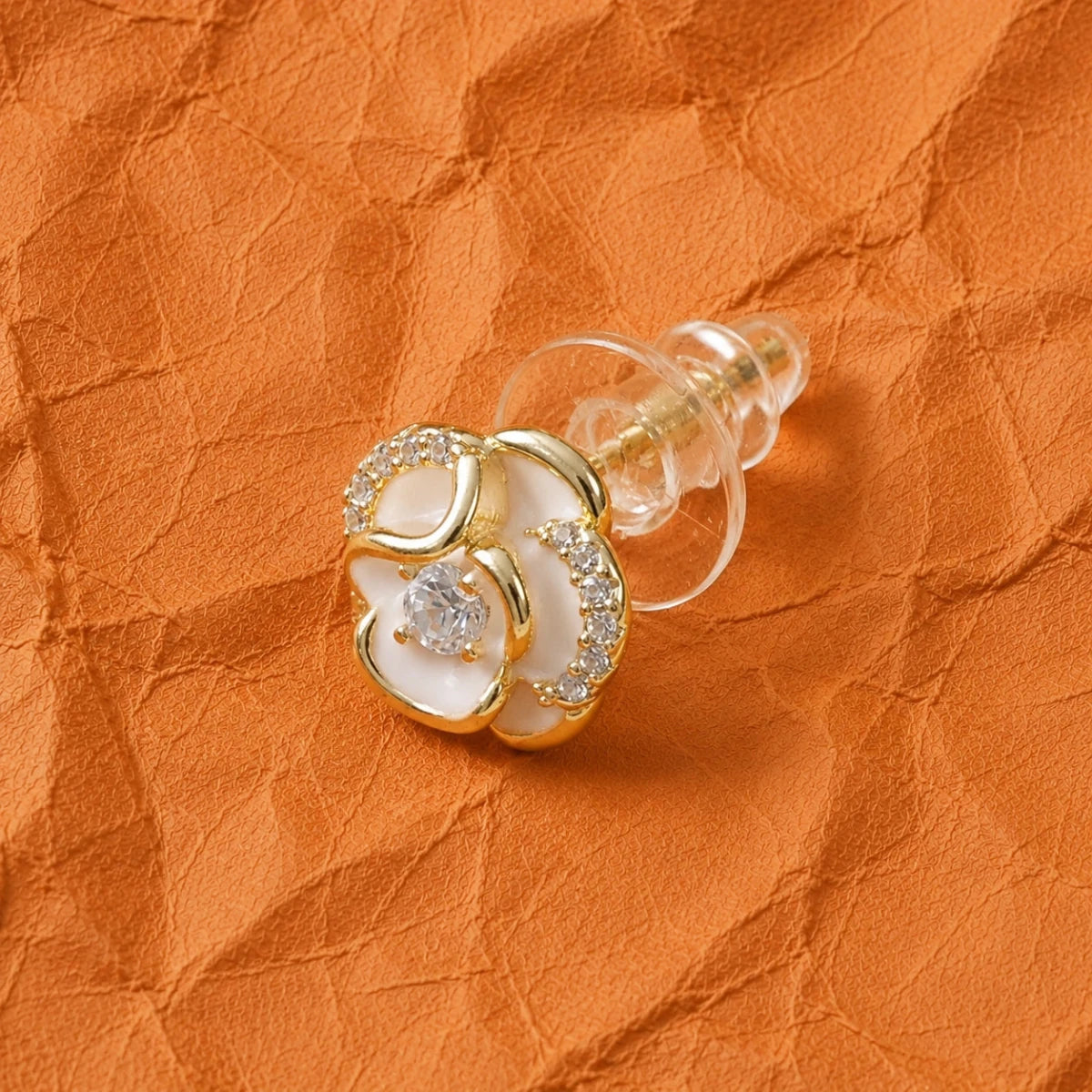 Golden Blossom Crystal Stud - Silvorn India