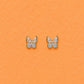 Golden Butterfly Crystal Studs - Silvorn India