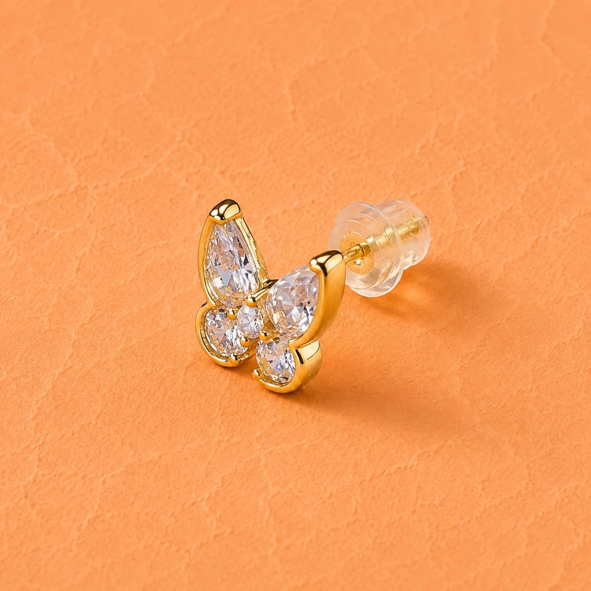 Golden Butterfly Crystal Studs - Silvorn India