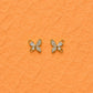 Golden Butterfly Zirconia Stud Earrings - Silvorn India