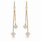 Golden Clover Dual Chain Drop Earrings