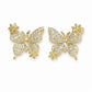 Golden Flutter Bloom Butterfly Stud Earrings