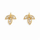 Golden Laurel Baguette Leaf Studs