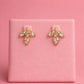 Golden Laurel Baguette Leaf Studs