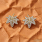 Golden Maple Leaf Crystal Studs - Silvorn India