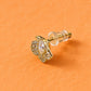 Gold-tone flower crystal stud earring with back post