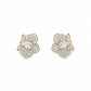 Gold-tone flower crystal stud earrings, front view