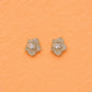 Pair of gold-tone flower crystal stud earrings