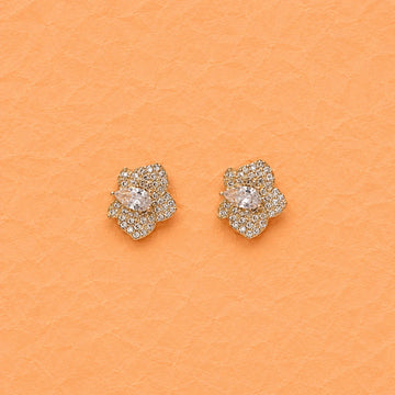 Golden Petal Elegance Studs - Silvorn India