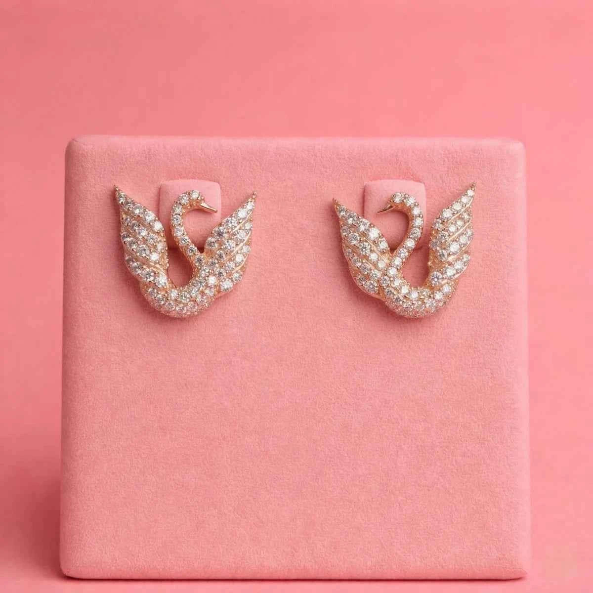 Graceful Majestic Swan Zirconia Studs