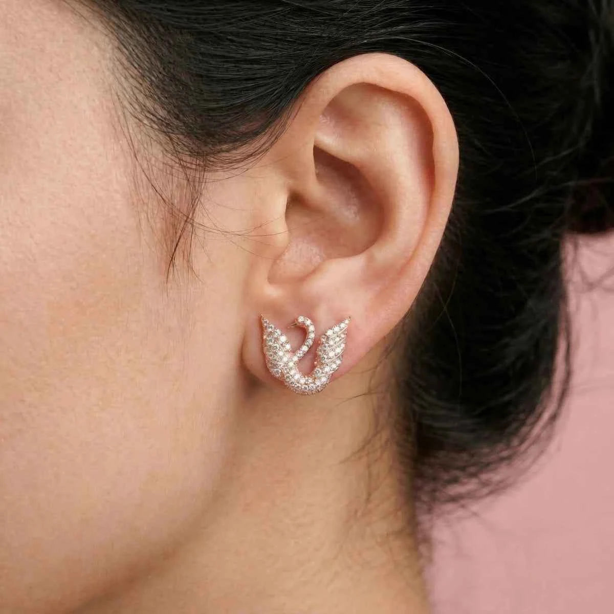 Graceful Majestic Swan Zirconia Studs