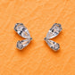 Half Butterfly Crystal Studs | 925 Sterling Silver - Silvorn India