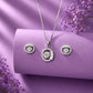 Halo Crystal Pendant Set for Women - Silvorn India