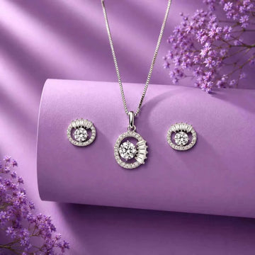 Halo Crystal    Pendant Set for Women